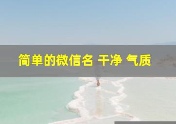 简单的微信名 干净 气质